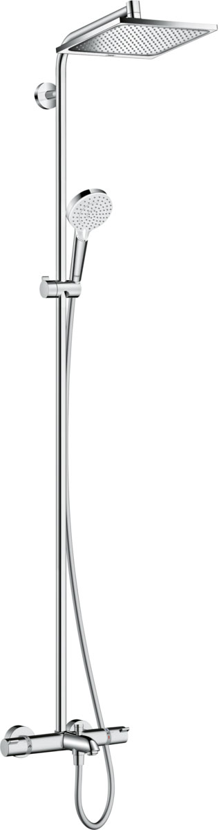 Hansgrohe Crometta E Showerpipe 240 1jet termosztáttal és kádtöltővel 