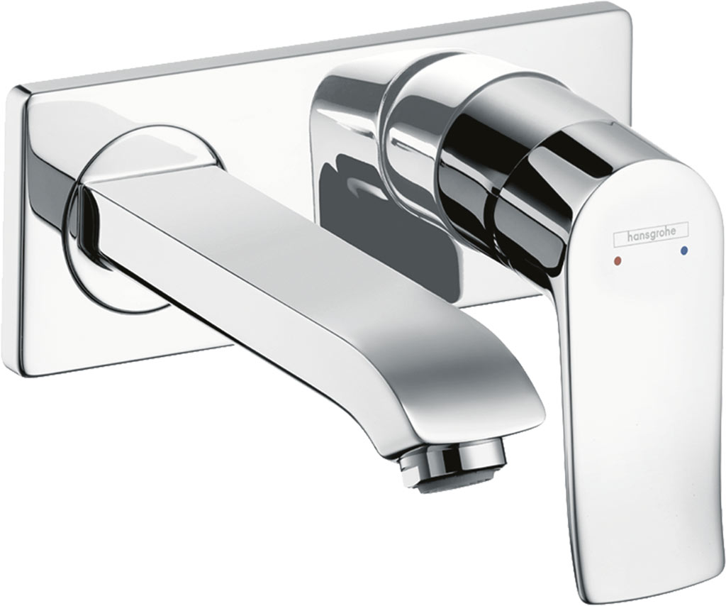 Hansgrohe Metris Egykaros mosdócsaptelep falsík alatti szereléshez, 16,5 cm-es kifolyóval, fali szereléshez 