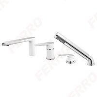 Ferro Adore White/Chrome BDR11A - perembe szerelhető négylyukú kádcsaptelep