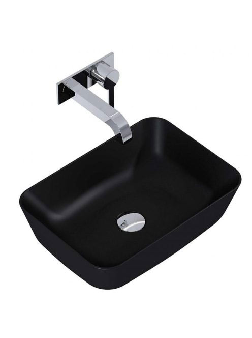 Arezzo design Reni pultra ültethető mosdó 46 cm, matt fekete AR-145058