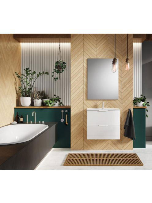 Arezzo design Etna 2 fiókos szekrény mosdóval 80x38,4 fényes fehér AR-169356