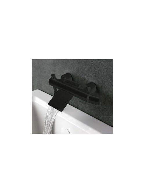 Arezzo design Artfield fekete Cascade kifolyós kádcsaptelep zuhanyszettel AR-6020BL