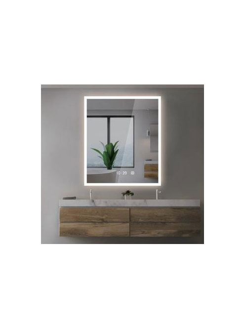 Arezzo design LED okos tükör 60x70 cm beépített óraval és hőmérővel, párátlanító funkcióval AR-6070