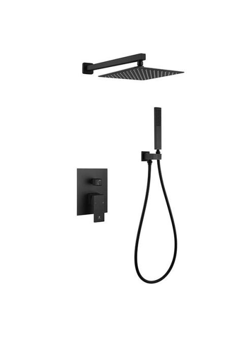Arezzo design Rockfield falsík alatti zuhanyszett falon belüli egységgel, fekete AR-9960BL