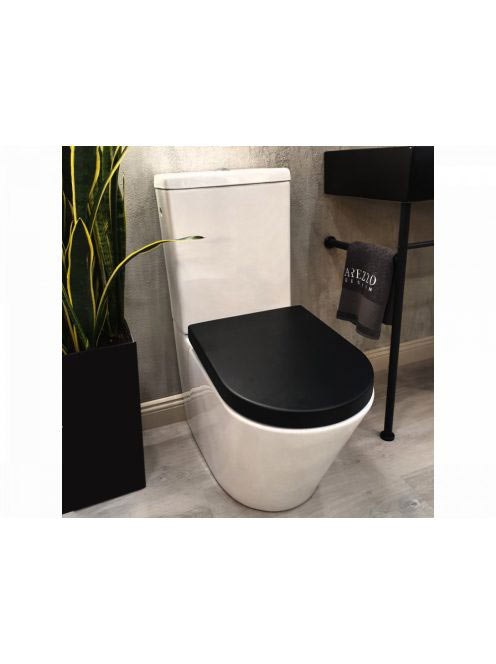 Arezzo design Indiana soft close WC tető, fekete AR-ISCB