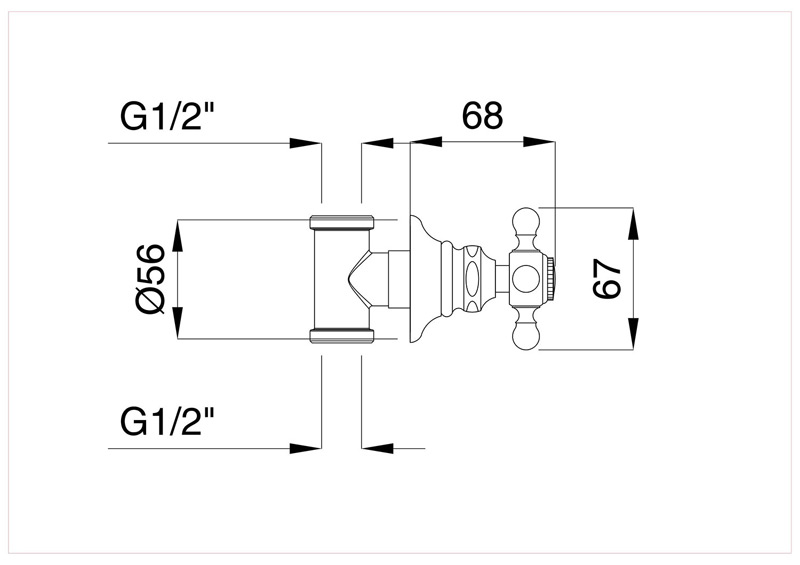 Bugnatese Arcadia 8360 - csempeszelep 1/2″ csatlakozással