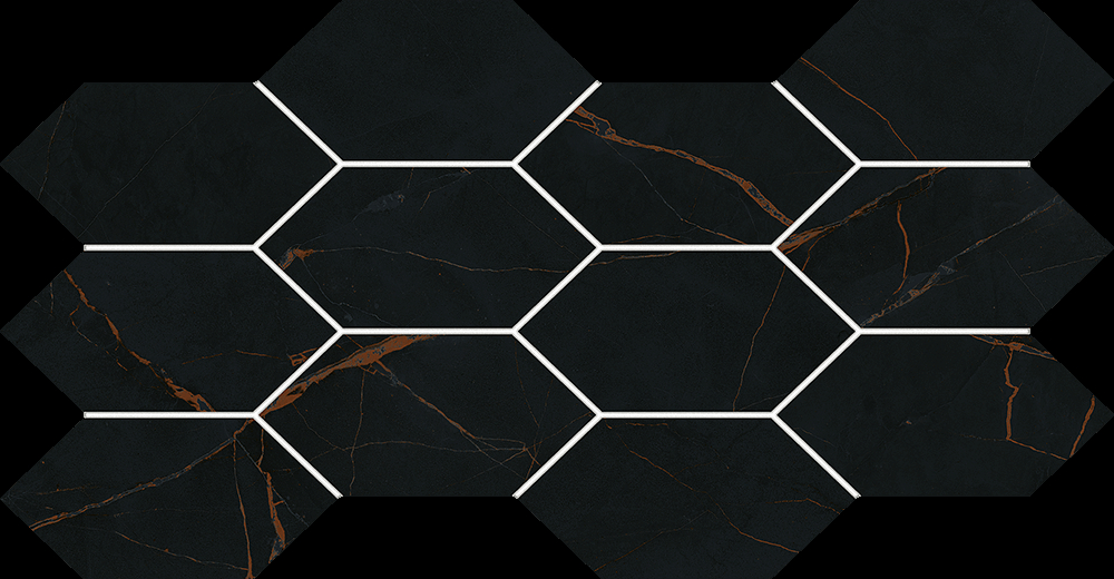 Arte Marmaris Black mozaik 42,9x22,3 cm