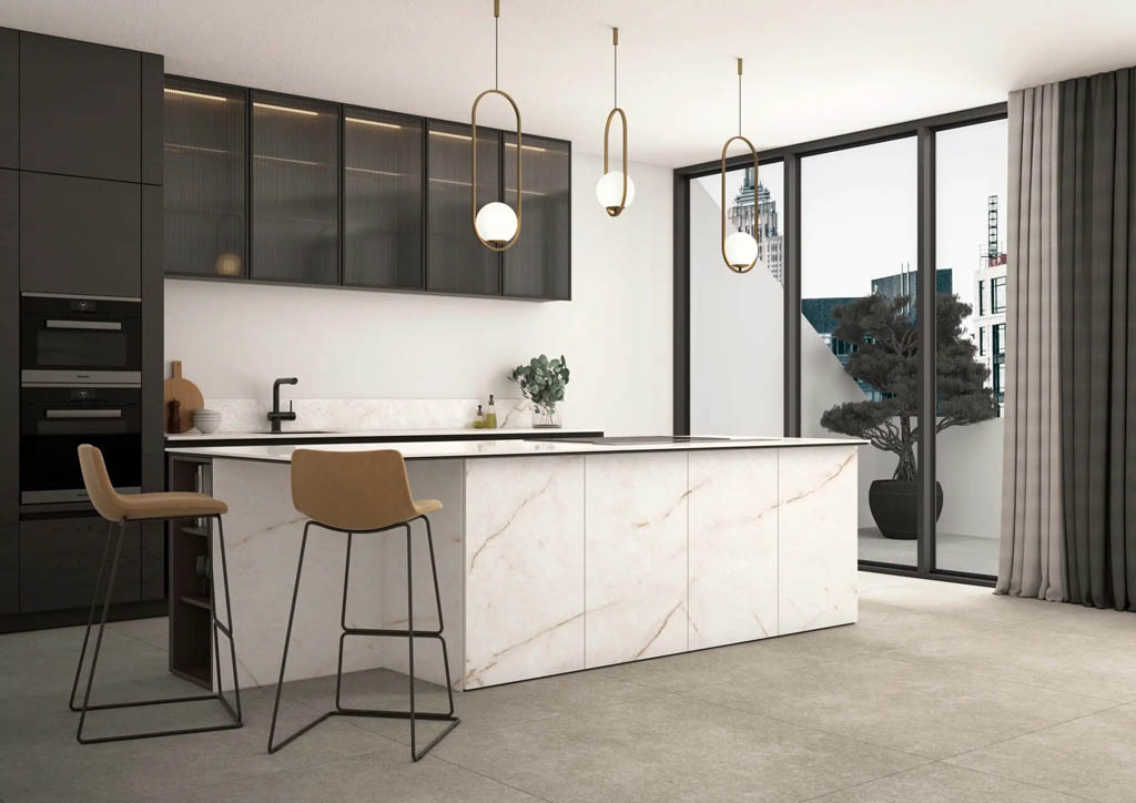 Ascale Crystal Lux White Konyhai burkolólap