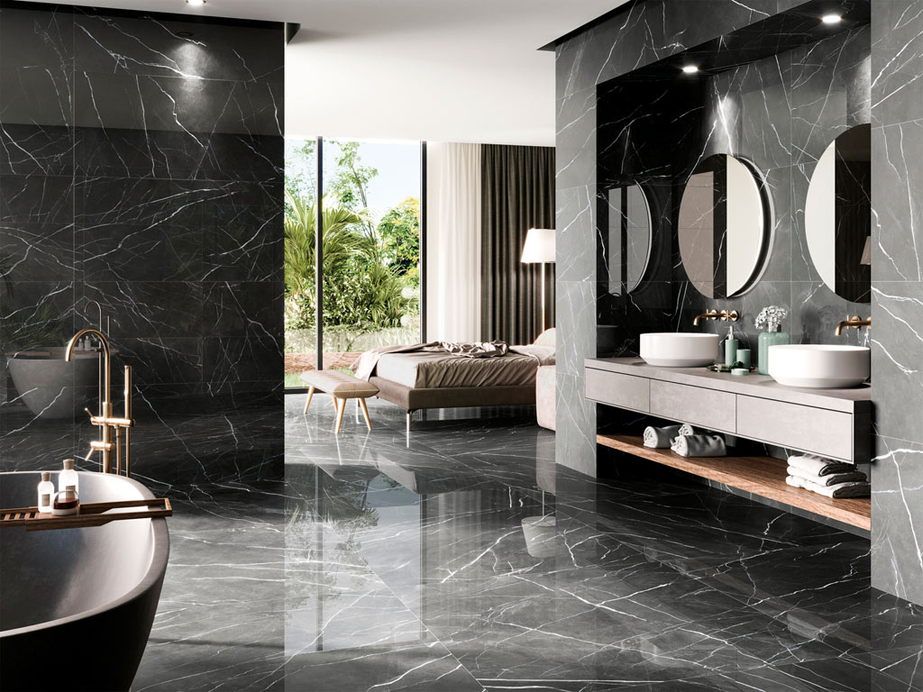 Azulev Calacatta Black Kőhatású járólap 