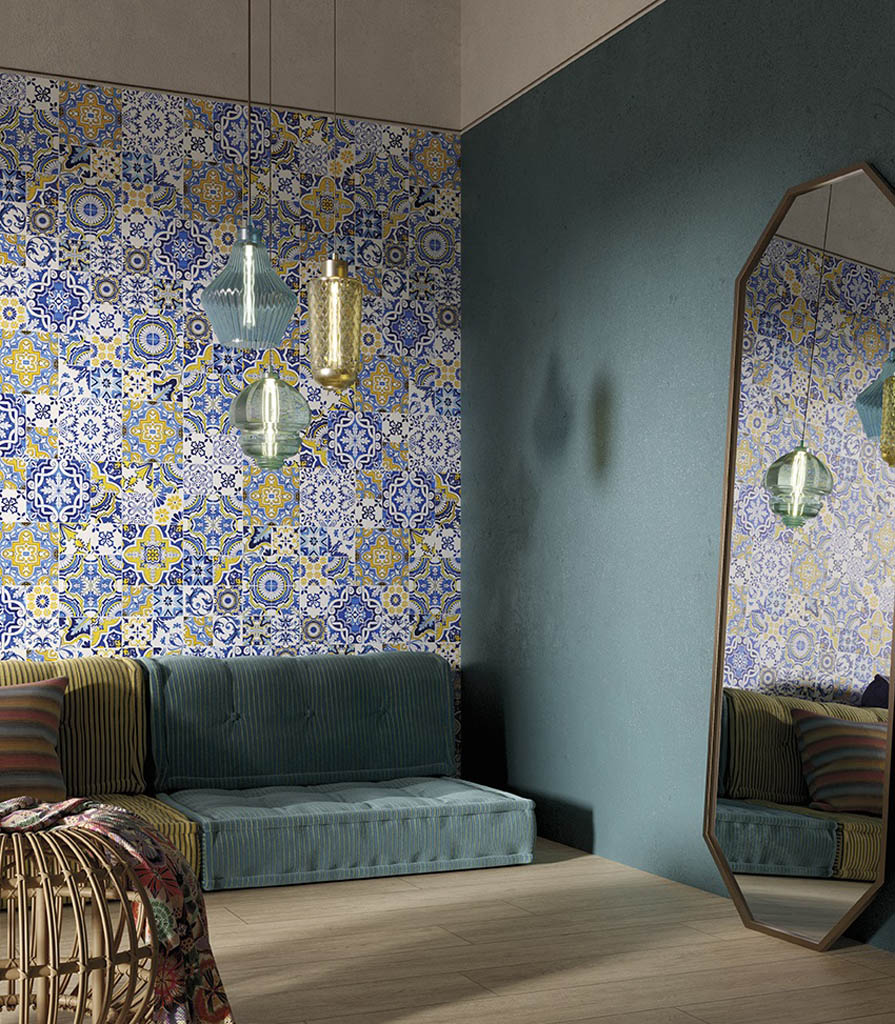 Boxer Artwork Sun Vietri Falburkolat | Csempék és Padlólapok