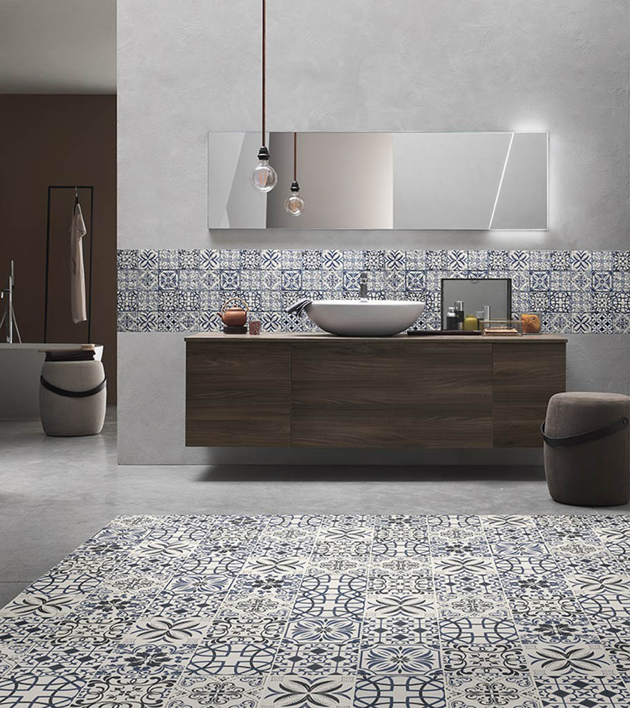 Boxer Cementina Retrò Blue Falburkolat | Csempék és Padlólapok