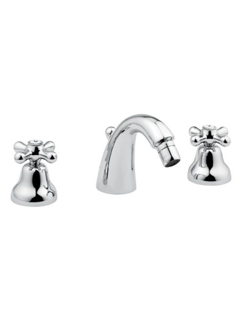 Bugnatese Old 800 3-lyukas bidé csaptelep leeresztővel, bronz 025BR