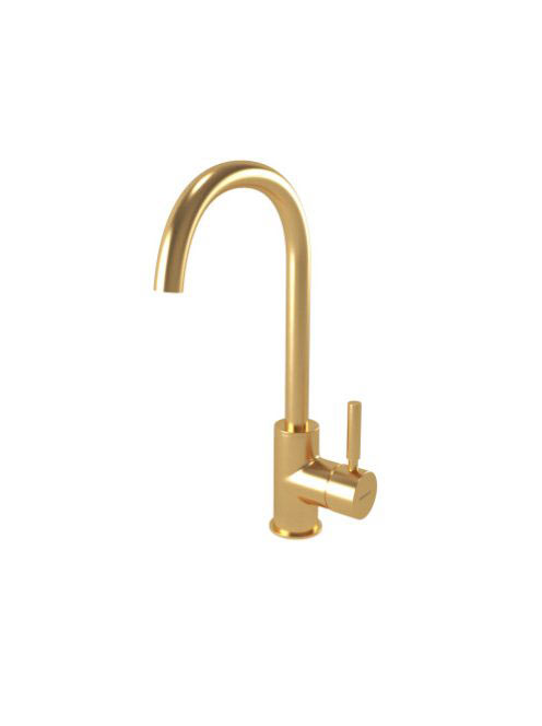 Bugnatese Kobuk magas mosdócsaptelep click-clack leeresztővel, szálcsiszolt arany 2217SCOS