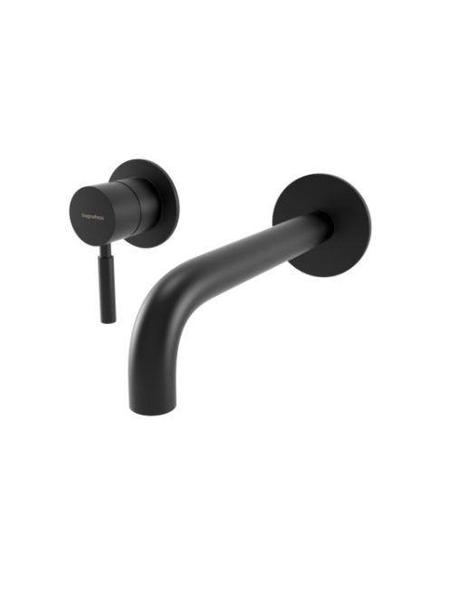 Bugnatese Kobuk falsík alatti 2-lyukas mosdócsaptelep click-clack leeresztővel, matt fekete 2245SCNE