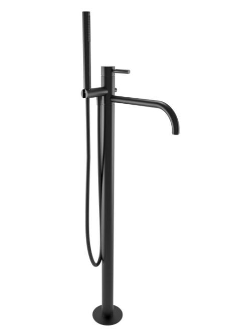 Bugnatese Kobuk szabadonálló kádcsaptelep zuhanyszettel, matt fekete 2260NE