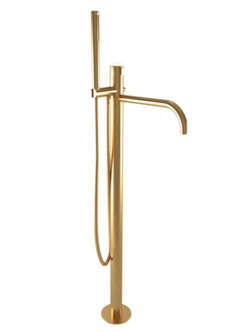 Bugnatese Kobuk szabadonálló kádcsaptelep zuhanyszettel, szálcsiszolt arany 2260OS