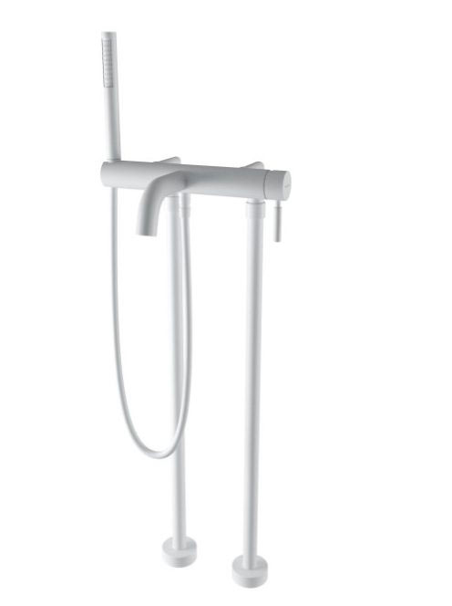 Bugnatese Kobuk szabadonálló kádcsaptelep zuhanyszettel, matt fehér 2290PBI