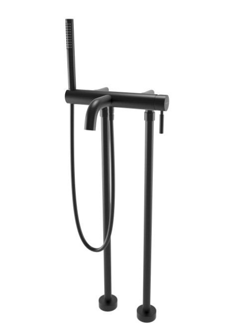 Bugnatese Kobuk szabadonálló kádcsaptelep zuhanyszettel, matt fekete 2290PNE