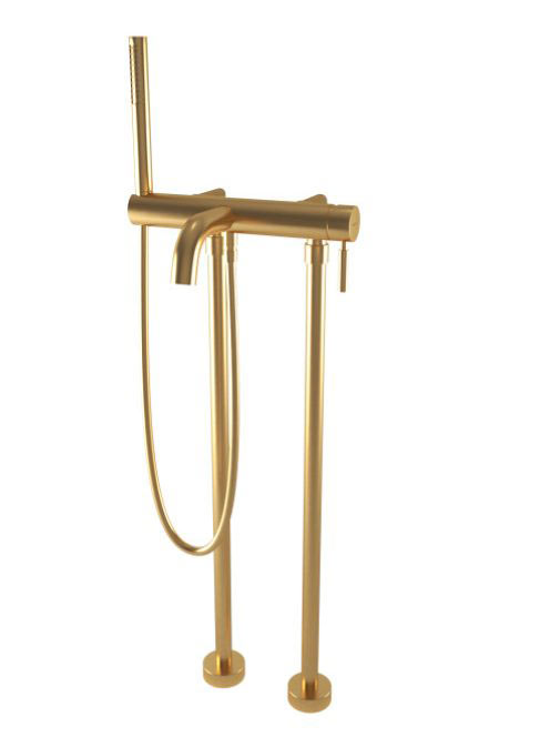 Bugnatese Kobuk szabadonálló kádcsaptelep zuhanyszettel, szálcsiszolt arany 2290POS