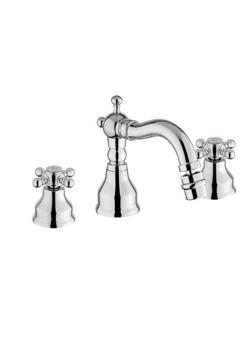 Bugnatese Revival 3-lyukas bidé csaptelep leeresztővel, króm/arany 425CRDO