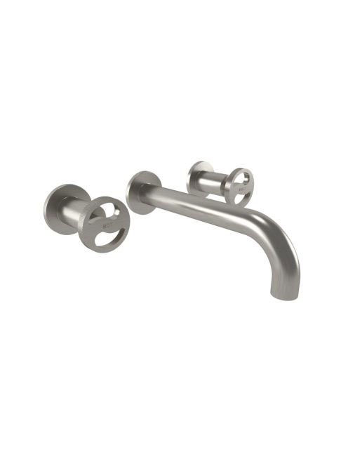 Bugnatese Millenovecinquanta fali mosdócsaptelep 19 cm-es kifolyóval, click-clack leeresztővel, szálcsiszolt nikkel 4565SCNS