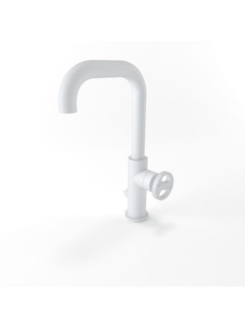 Bugnatese Millenovecinquanta magasított mosdócsaptelep leeresztővel, matt fehér 4613BI