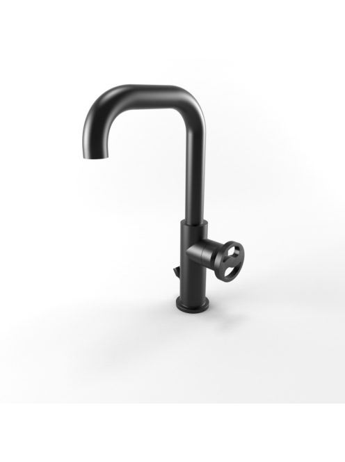 Bugnatese Millenovecinquanta magasított mosdócsaptelep leeresztővel, matt fekete 4613NE