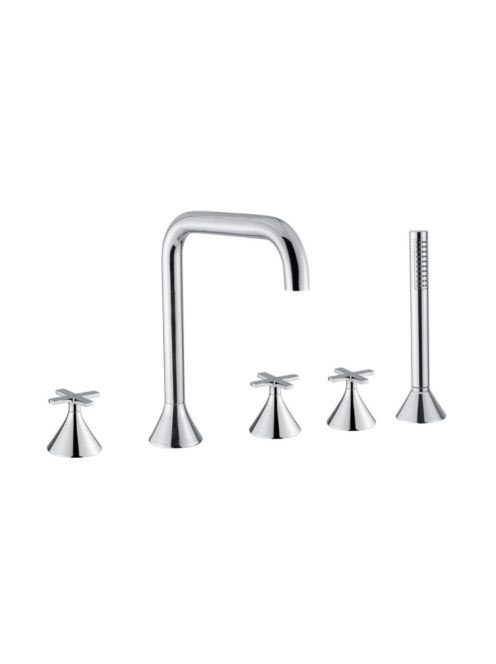 Bugnatese Orion peremre szerelhető 5 lyukas kádcsaptelep, matt fekete 5580NE