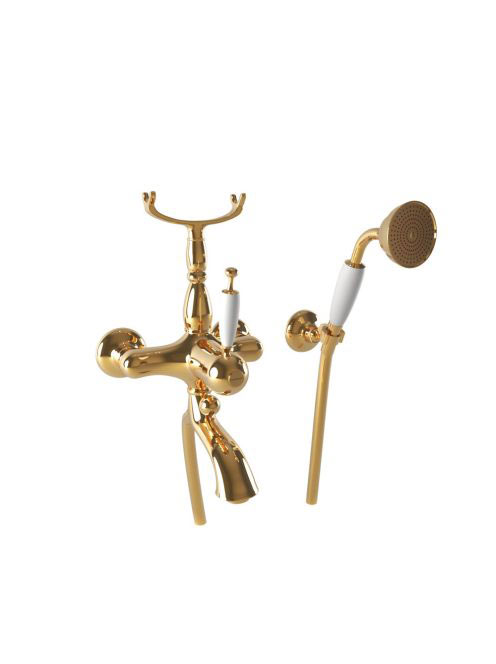 Bugnatese Oxford termosztátos kádcsaptelep zuhanyszettel, arany 6303DO