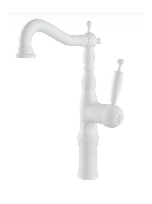 Bugnatese Oxford magasított mosdócsaptelep Click-Clack leeresztővel, matt fehér 6317SCBI