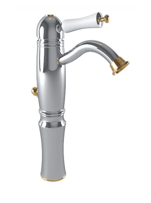 Bugnatese Oxford magasított mosdócsaptelep automata leeresztővel, króm/arany 6327CRDO