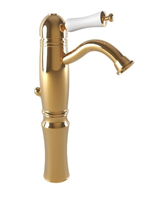 Bugnatese Oxford magasított mosdócsaptelep automata leeresztővel, arany 6327DO