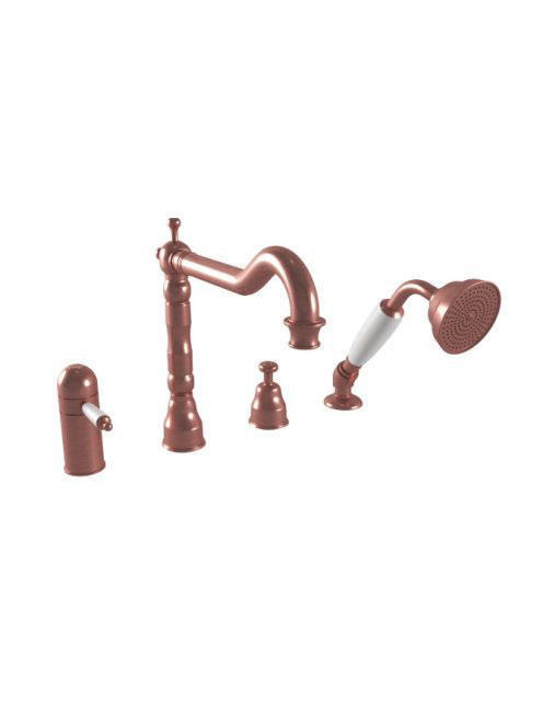 Bugnatese Oxford 4-lyukú kádperemre szerelhető termosztátos kádcsaptelep, rame 6358RA