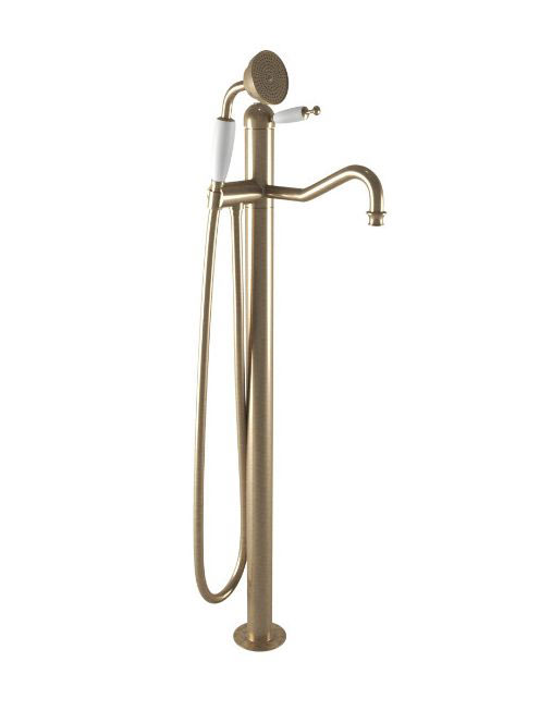 Bugnatese Oxford szabadonálló kádcsaptelep zuhanyszettel, bronz 6360BR