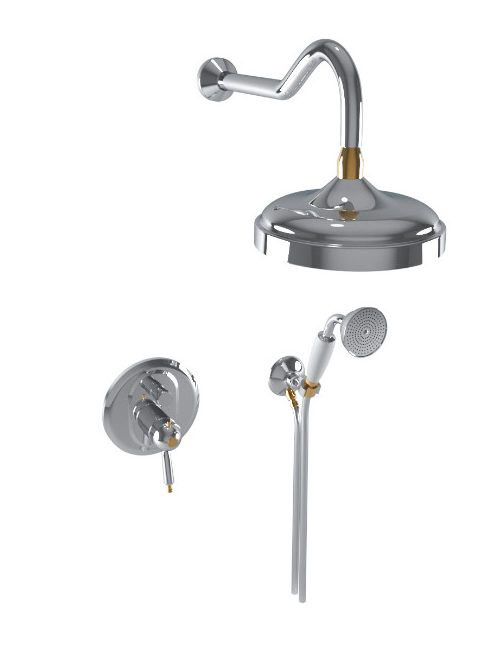 Bugnatese Oxford falon belüli termosztátos zuhanyrendszer, króm/arany 6364CRDO