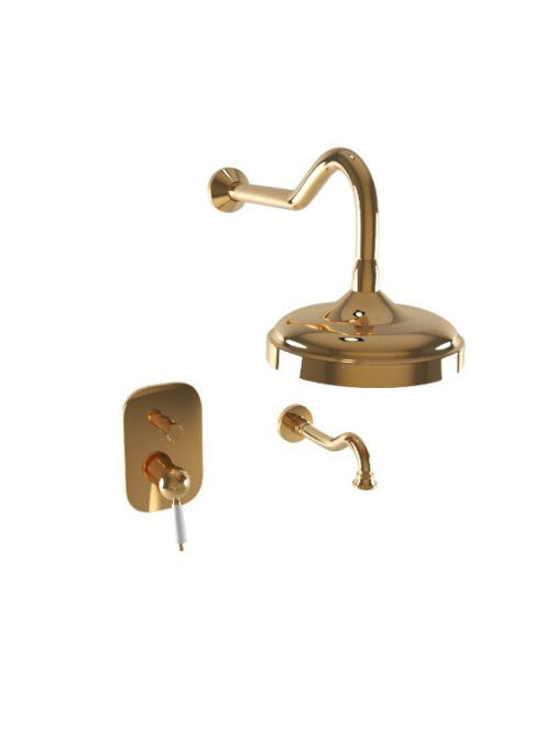 Bugnatese Oxford falsík alatti zuhanyszett kádkifolyóval, arany 6369DO