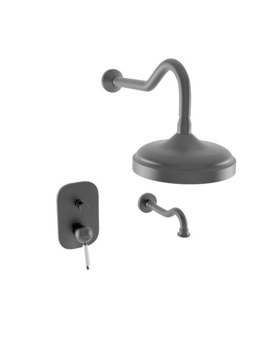 Bugnatese Oxford falsík alatti zuhanyszett kádkifolyóval, matt fekete 6369NE