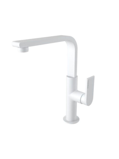 Bugnatese Simple tört kifolyós mosdócsaptelep leeresztővel, matt fehér 6618BI