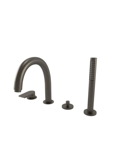 Bugnatese Simple kádperemre szerelheő 4-lyukas kádcsaptelep, grafit fekete 6655GF