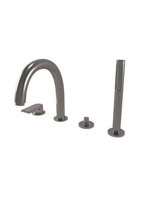 Bugnatese Simple kádperemre szerelheő 4-lyukas kádcsaptelep, rozsdamentes acél hatású 6655NS