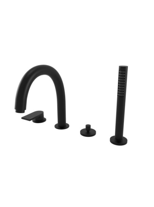 Bugnatese Simple kádperemre szerelheő 4-lyukas kádcsaptelep, matt fekete 6655NE