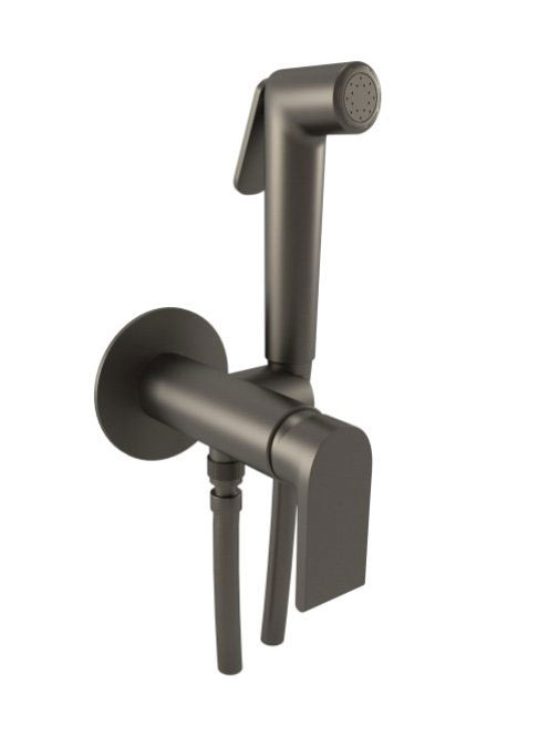 Bugnatese Simple falsík alatti bidé csaptelep zuhannyal biztonsági szeleppel, grafit fekete 6693SGF