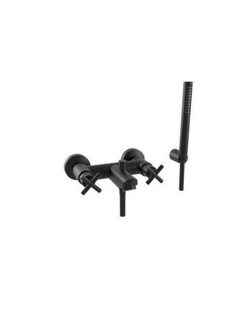 Bugnatese Rodos kádcsaptelep zuhanyszettel, matt fekete 7300NE