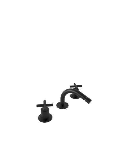 Bugnatese Rodos 3-lyukas bidé csaptelep leeresztő nélkül, matt fekete 7325SNE