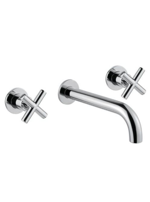 Bugnatese Rodos 3-lyukas fali mosdócsaptelep click-clack leeresztővel, 19 cm-es kifolyóval, króm 7365SCCR