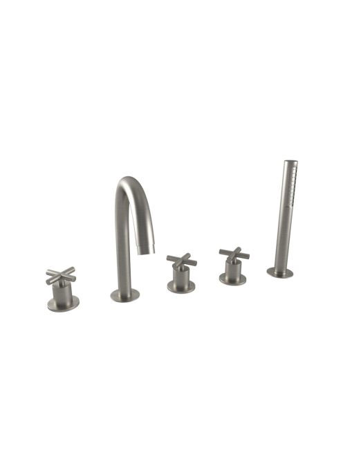 Bugnatese Rodos peremre szerelhető 5-lyukas kádcsaptelep, szálcsiszolt nikkel 7380NS