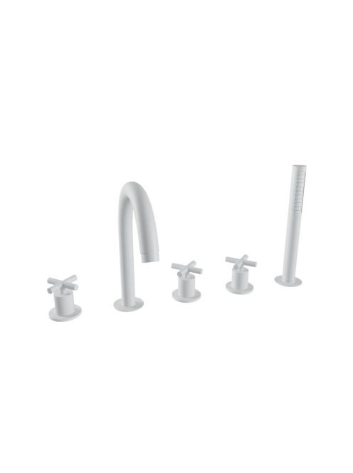 Bugnatese Rodos peremre szerelhető 5-lyukas kádcsaptelep, matt fehér 7380BI