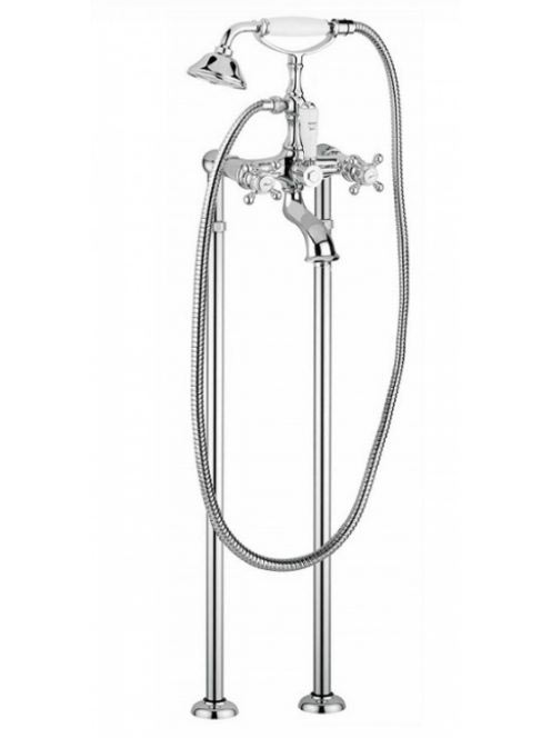 Bugnatese Arcadia szabadonálló kádcsaptelep zuhanyszettel, bronz 8300PBR