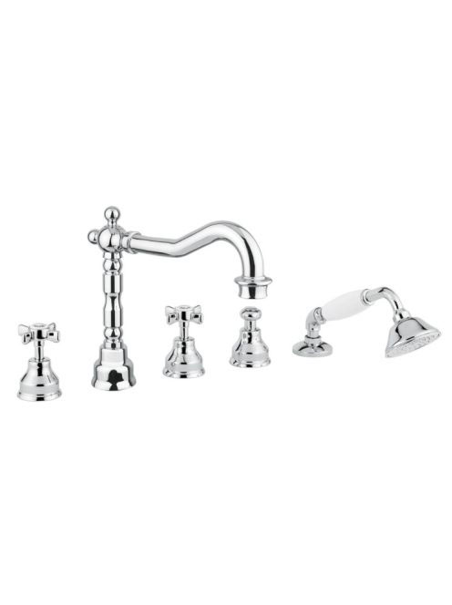 Bugnatese Princeton peremre szerelhető 5 lyukas kádcsaptelep, bronz 880BR