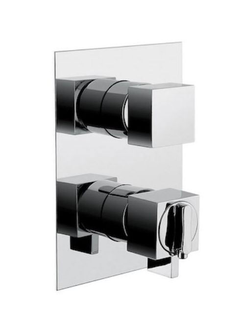 Bugnatese Tetris falsík alatti termosztátos zuhanycsaptelep 3 fogyasztóhoz, króm 9153CR